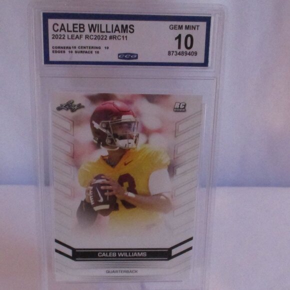 CALEB WILLIAMS 2022 Leaf RC 2022 #RC 11 GEM MINT 10 - Picture 1 of 2